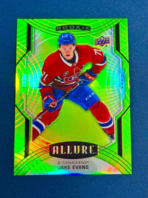 Jake Evans 2020 Upper Deck Allure #112 Green Quartz /99 Rookie RAW