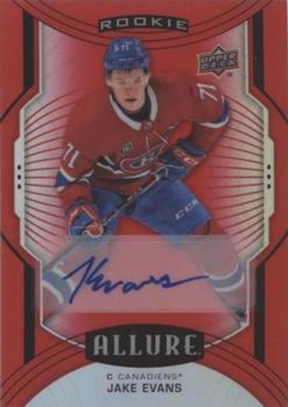 Jake Evans 2020 Upper Deck Allure #112 Red Rainbow Autographs /299 Rookie RAW