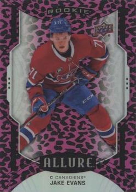 Jake Evans 2020 Upper Deck Allure #112 Pink Leopard Rookie RAW