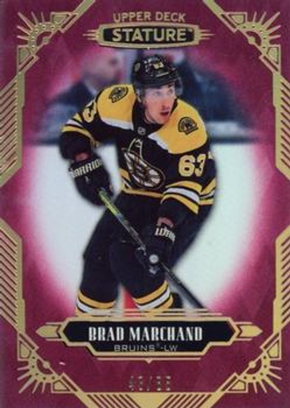 Brad Marchand 2020 Upper Deck Stature #24 Red /85 RAW