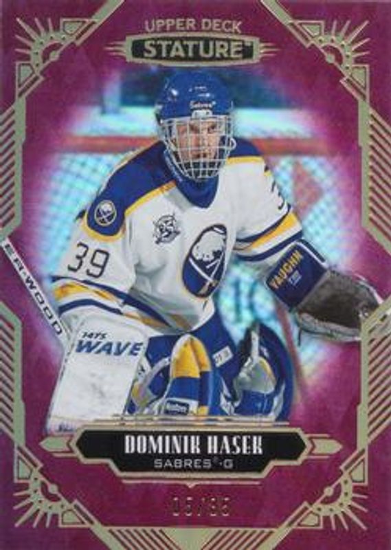 Dominik Hasek 2020 Upper Deck Stature #79 Red /85 RAW