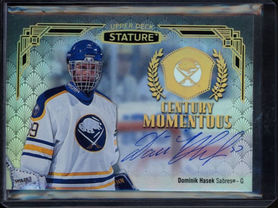 Dominik Hasek 2020 Upper Deck Stature #CM-6 Century Momentous Autographs RAW