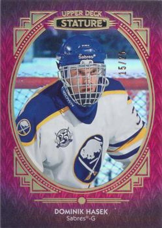 Dominik Hasek 2020 Upper Deck Stature #79 Portrait Red /25 RAW