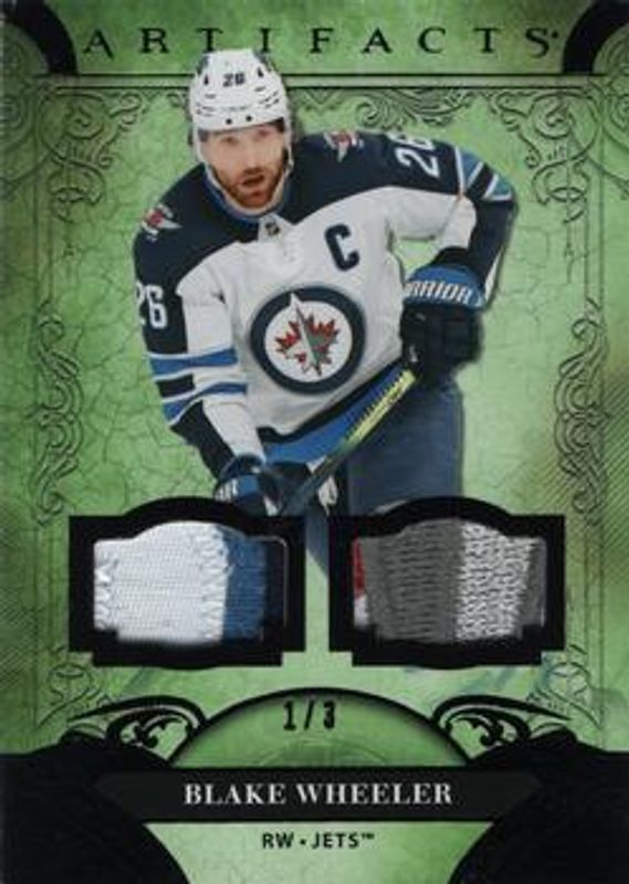 Blake Wheeler 2020 Upper Deck Artifacts #144 Material - Black /3 RAW