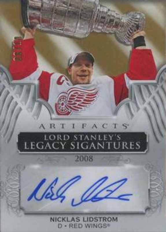 Nicklas Lidstrom 2020 Upper Deck Artifacts #LSLS-NL Lord Stanley's Legacy Signatures - Gold /10 RAW