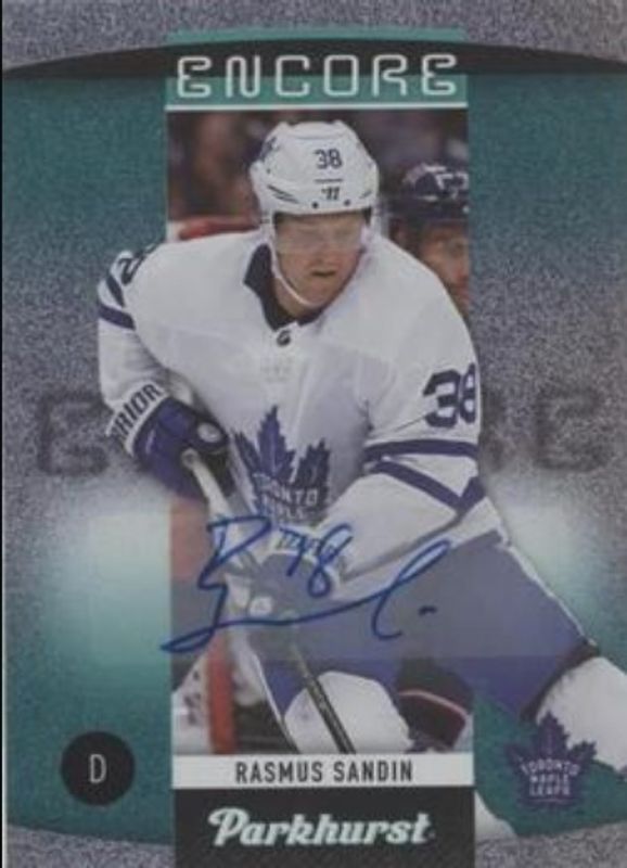 Rasmus Sandin 2020 Upper Deck Parkhurst #E-3 Encore Autographs RAW