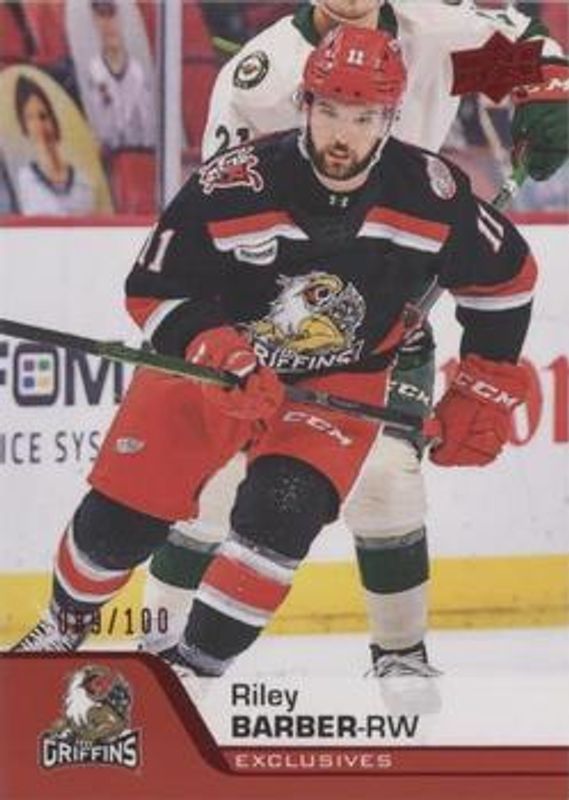 Riley Barber 2020 Upper Deck AHL #7 UD Exclusives /100 RAW