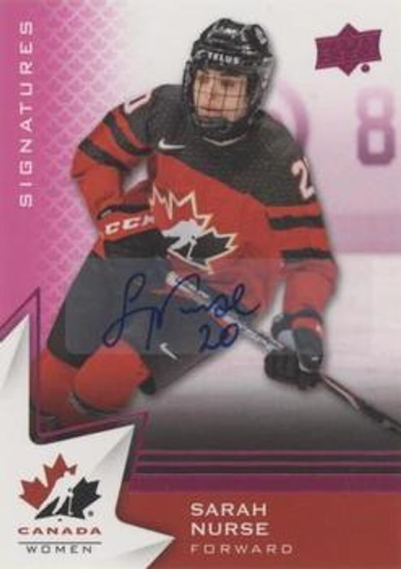 Sarah Nurse 2020 Upper Deck Team Canada Juniors #61 Autographs - Purple RAW
