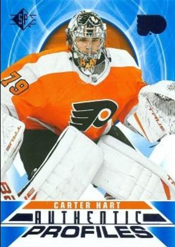 Carter Hart 2020 SP #AP-19 Authentic Profiles - Blue RAW