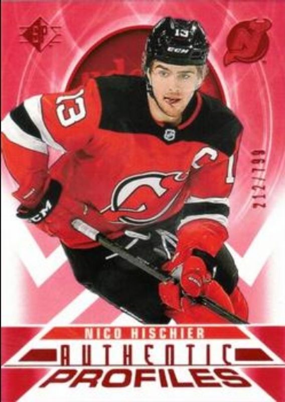 Nico Hischier 2020 SP #AP-5 Authentic Profiles - Red /799 RAW