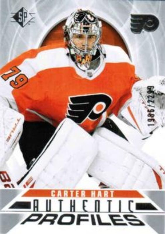 Carter Hart 2020 SP #AP-19 Authentic Profiles /2299 RAW