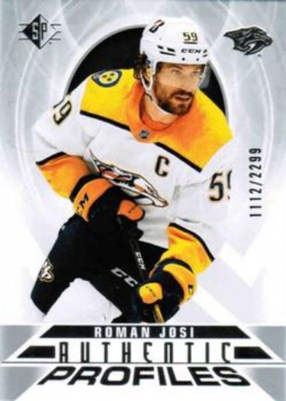 Roman Josi 2020 SP #AP-15 Authentic Profiles /2299 RAW