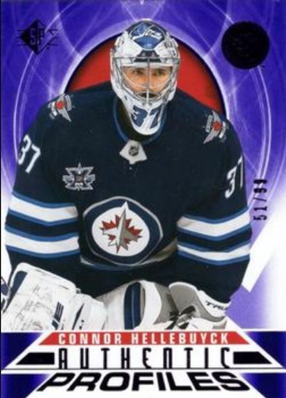 Connor Hellebuyck 2020 SP #AP-3 Authentic Profiles - Purple /99 RAW