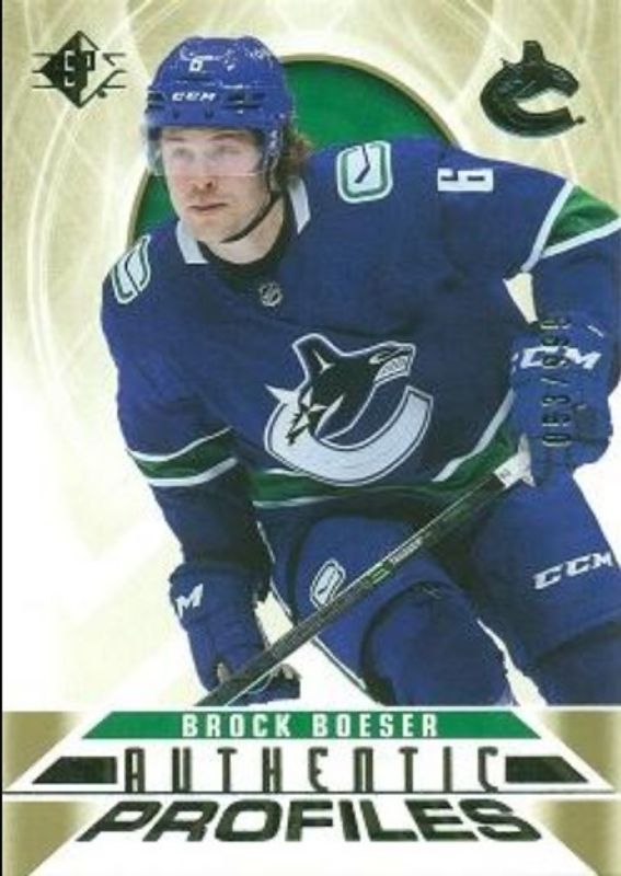 Brock Boeser 2020 SP #AP-6 Authentic Profiles - Gold /999 RAW