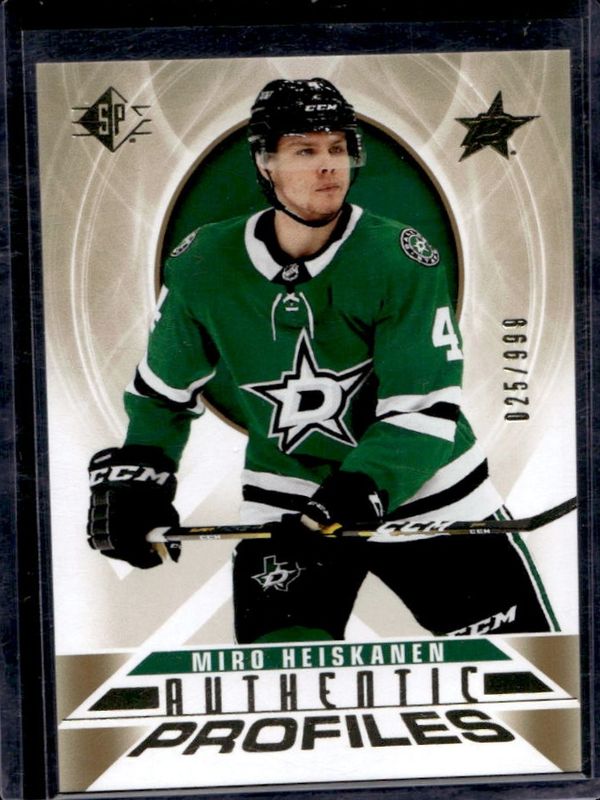 Miro Heiskanen 2020 SP #AP-12 Authentic Profiles - Gold /999 RAW