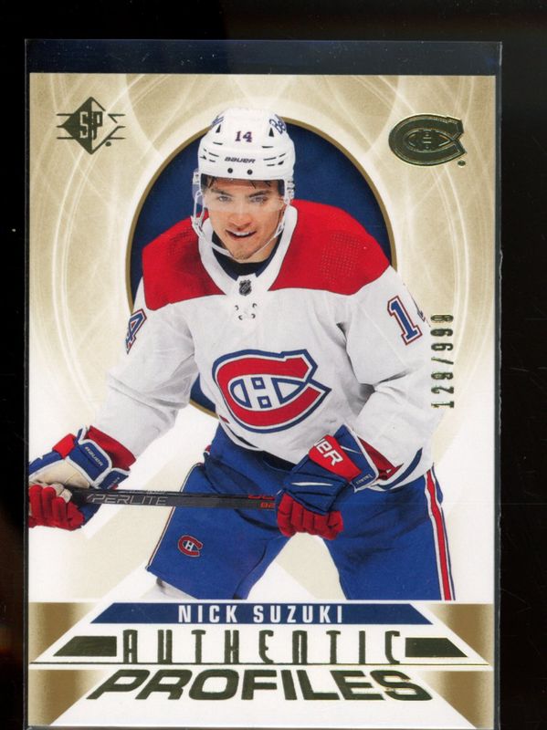Nick Suzuki 2020 SP #AP-10 Authentic Profiles - Gold /999 RAW