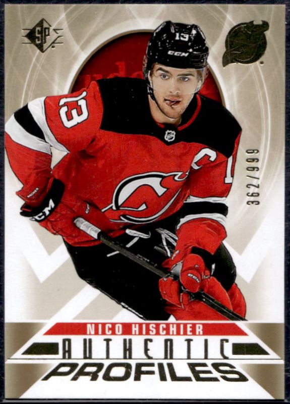 Nico Hischier 2020 SP #AP-5 Authentic Profiles - Gold /999 RAW