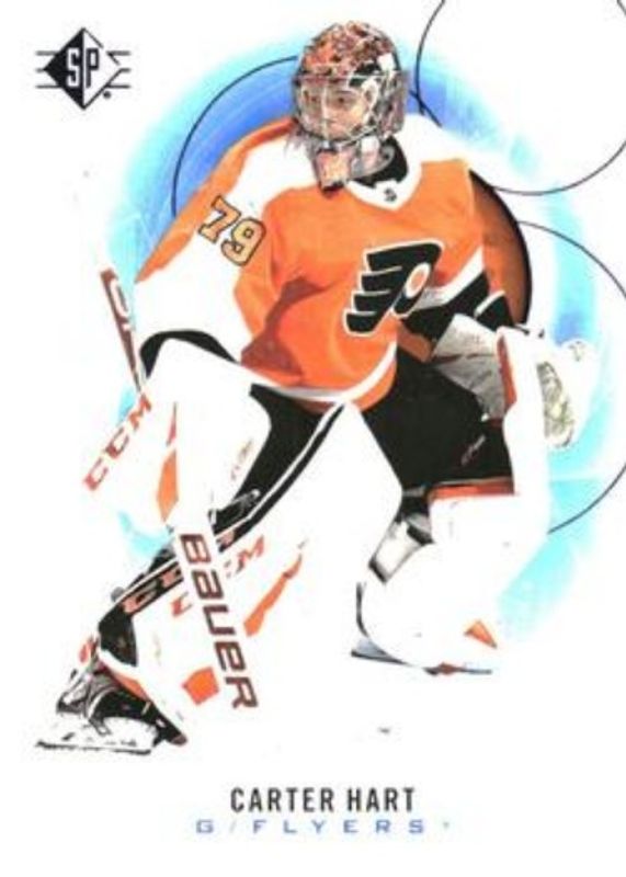 Carter Hart 2020 SP #28 Blue RAW