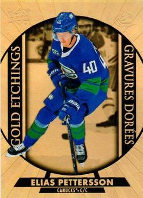 Elias Pettersson 2020 Upper Deck Tim Hortons #G-3 Gold Etchings RAW
