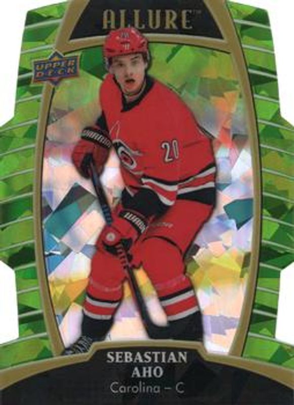 Sebastian Aho 2019 Upper Deck Allure #4 Green Quartz /99 RAW