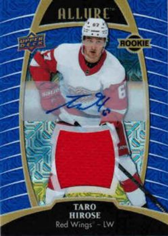 Taro Hirose 2019 Upper Deck Allure #75 Blue Line Autographs Jersey Relics /25 Rookie RAW