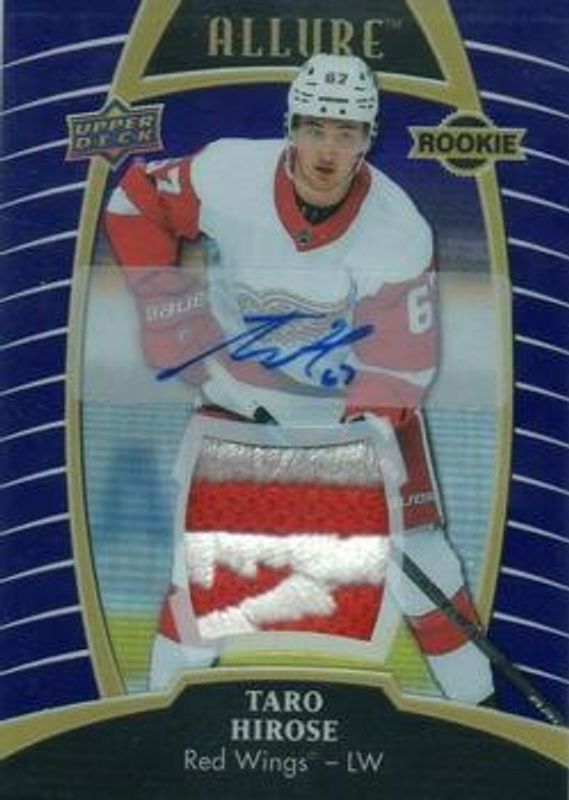 Taro Hirose 2019 Upper Deck Allure #75 Purple Diamond Autographs Patch Relics /10 Rookie RAW