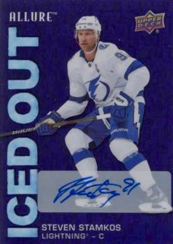 Steven Stamkos 2019 Upper Deck Allure #IO-SS Iced Out Purple Diamond Autographs /25 RAW