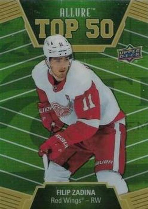 Filip Zadina 2019 Upper Deck Allure #T50-34 Top 50 Green /50 Rookie RAW