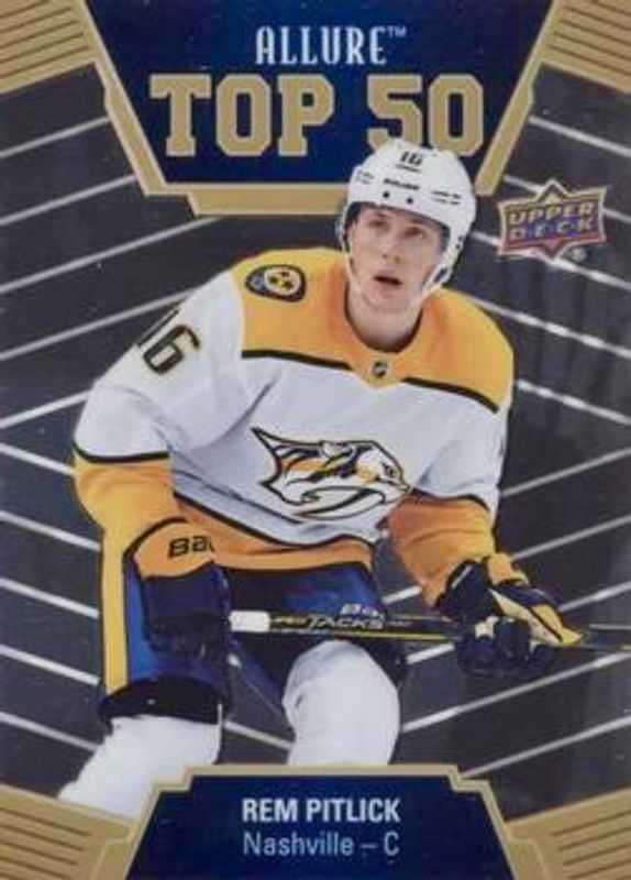 Rem Pitlick 2019 Upper Deck Allure #T50-28 Top 50 Rookie RAW