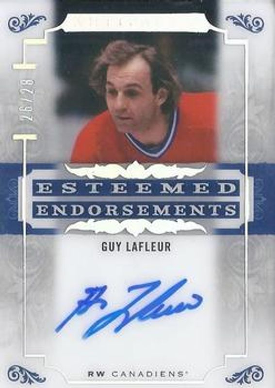 Guy Lafleur 2019 Upper Deck Artifacts #EE-GL Esteemed Endorsements /28 RAW