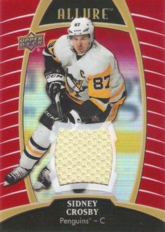 Sidney Crosby 2019 Upper Deck Allure #36 Red Rainbow Jersey Relics RAW