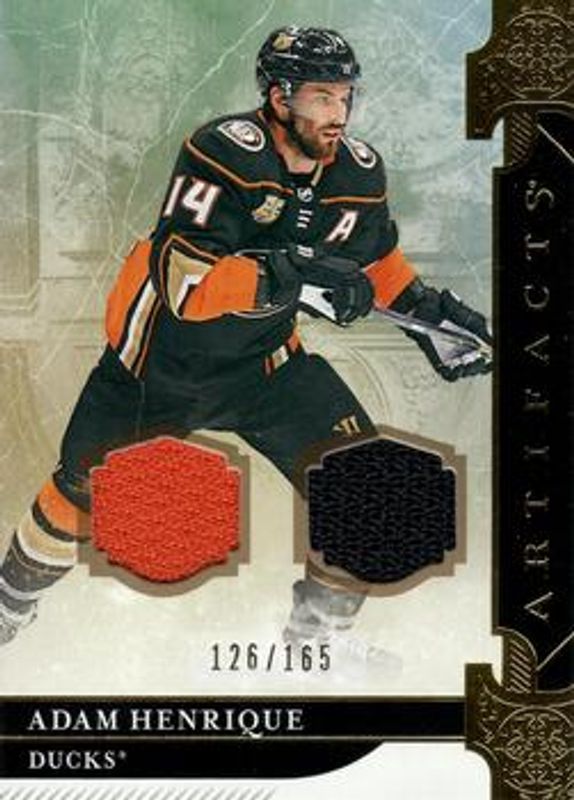 Adam Henrique 2019 Upper Deck Artifacts #12 Materials - Gold /125 RAW