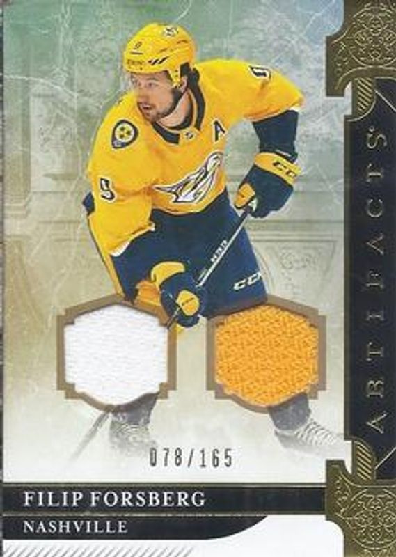 Filip Forsberg 2019 Upper Deck Artifacts #7 Materials - Gold /125 RAW