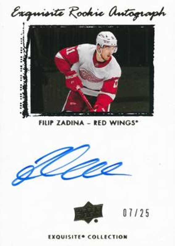 Filip Zadina 2019 Upper Deck Ice #09T-FZ Exquisite Collection 2009 Rookie Auto Tribute - Gold /25 RAW