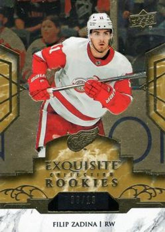 Filip Zadina 2019 Upper Deck Ice #R8 Exquisite Collection Platinum Rookies - Gold /19 RAW