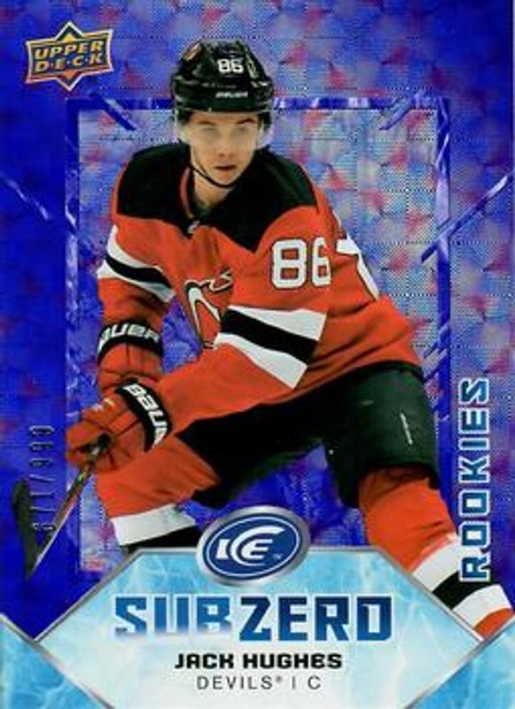 Jack Hughes 2019 Upper Deck Ice #SZ-47 Sub Zero Rookies /999 RAW