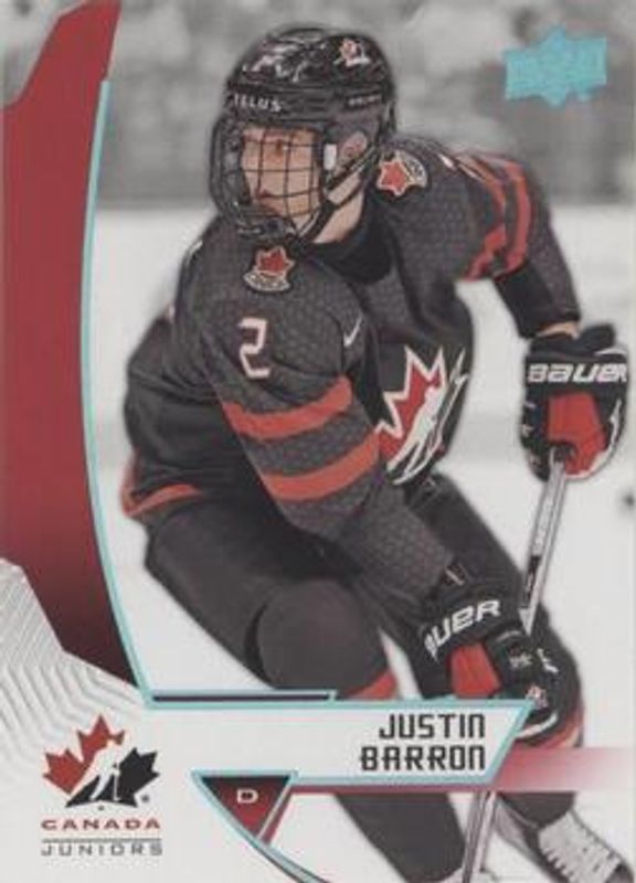 Justin Barron 2019 Upper Deck Team Canada Juniors #13 Blue RAW