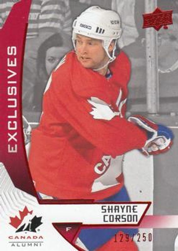 Shayne Corson 2019 Upper Deck Team Canada Juniors #91 Exclusives /150 RAW