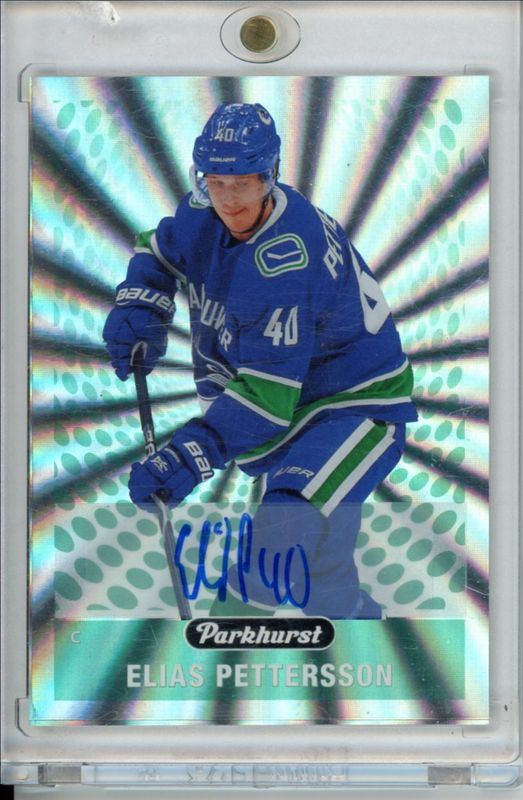 Elias Pettersson 2019 Parkhurst #PK-27 Parkies Autographs - Gold RAW