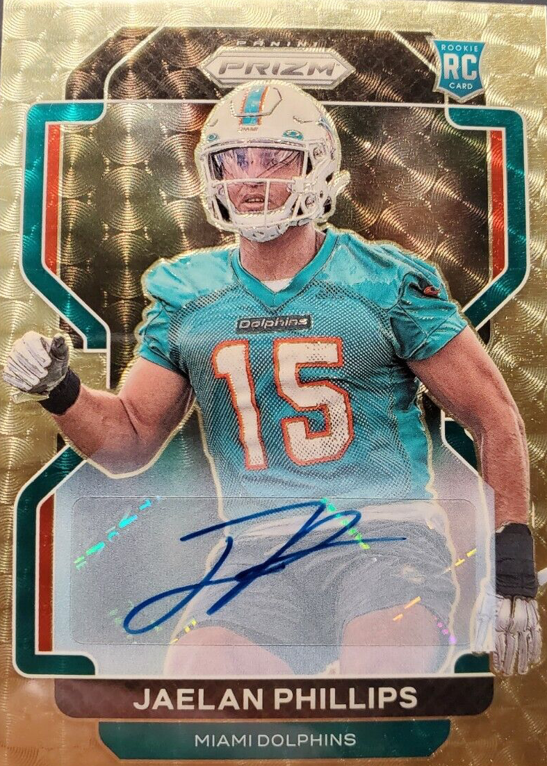 Jaelan Phillips 2021 Prizm #377 Rookie Autographs - Gold Vinyl /5