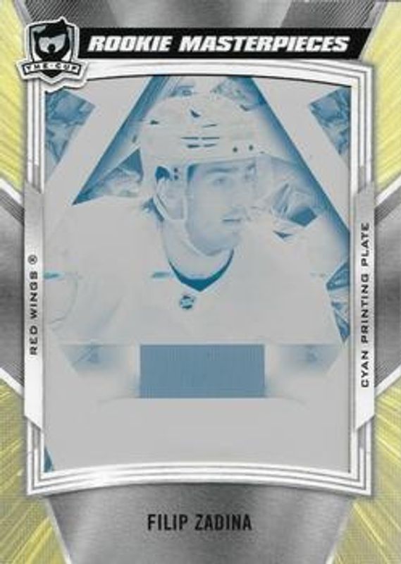 Filip Zadina 2019 Upper Deck The Cup #BD-BDR-FZ Black Diamond Diamond Relic Rookie Gems - Printing Plates Cyan /1 RAW