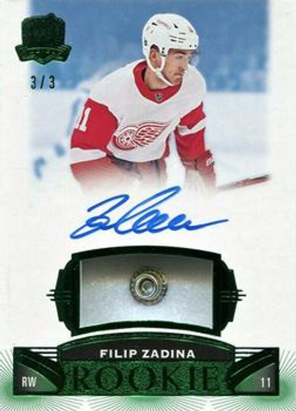 Filip Zadina 2019 Upper Deck The Cup #79 Green Foil Button /3 Rookie RAW
