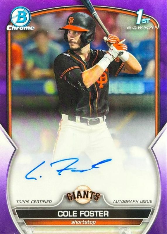 2023 Bowman Draft #CDA-CF Chrome Prospect Auto - Purple Refractor /250 (1st)