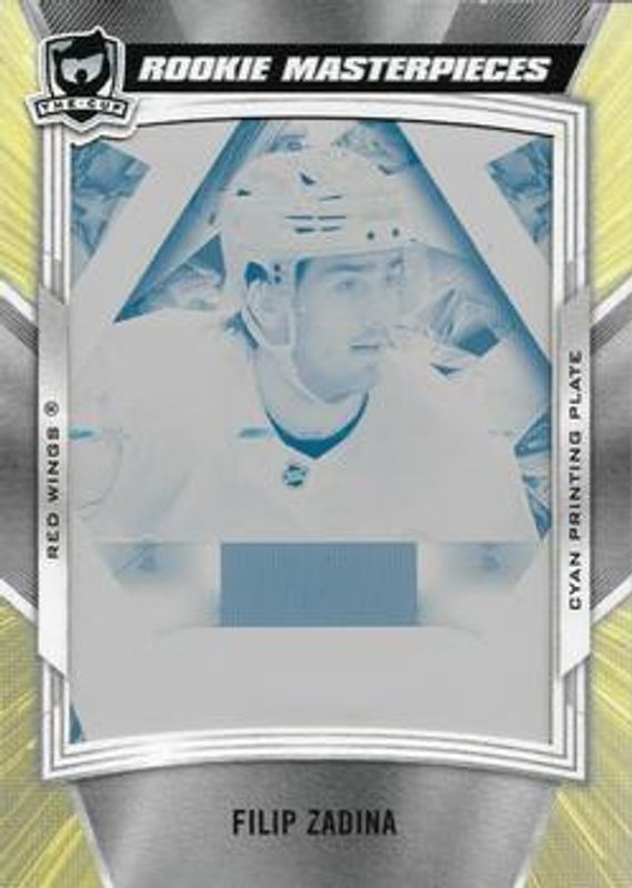 Filip Zadina 2019 Upper Deck The Cup #BDR-FZ Rookie Plates Cyan /1 RAW