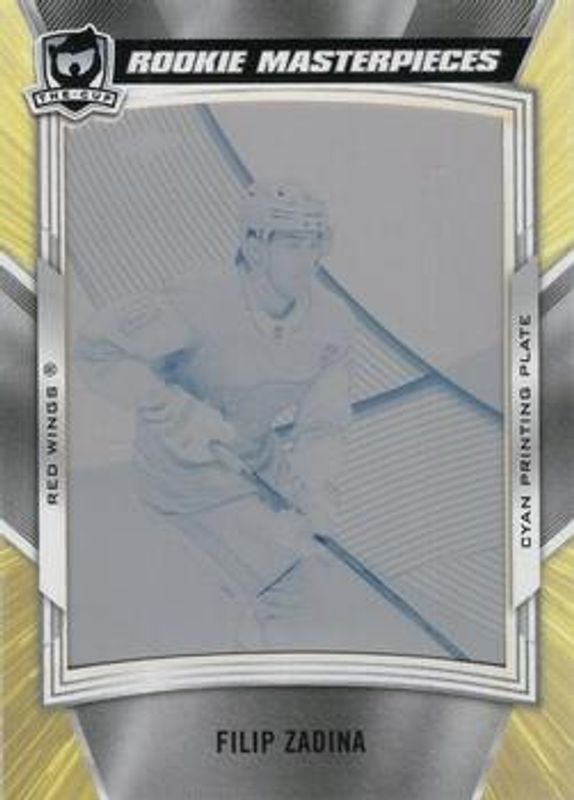 Filip Zadina 2019 Upper Deck The Cup #R-FZ Rookie Plates Cyan /1 RAW