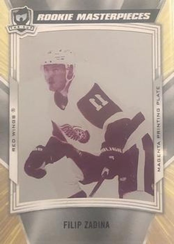 Filip Zadina 2019 Upper Deck The Cup #ICE-145 Ice Premieres - Printing Plates Magenta /1 Rookie RAW