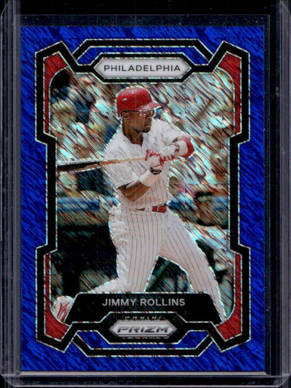 Jimmy Rollins 2024 Prizm #87 Blue Shimmer FOTL /15 RAW