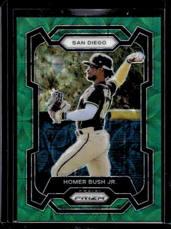 Homer Bush Jr. 2024 Prizm #59 Green Scope /75 RAW