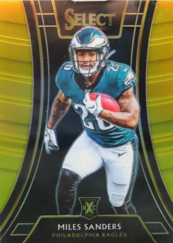 Miles Sanders 2018 Select #307 XRC Prizm - Gold /10 RAW