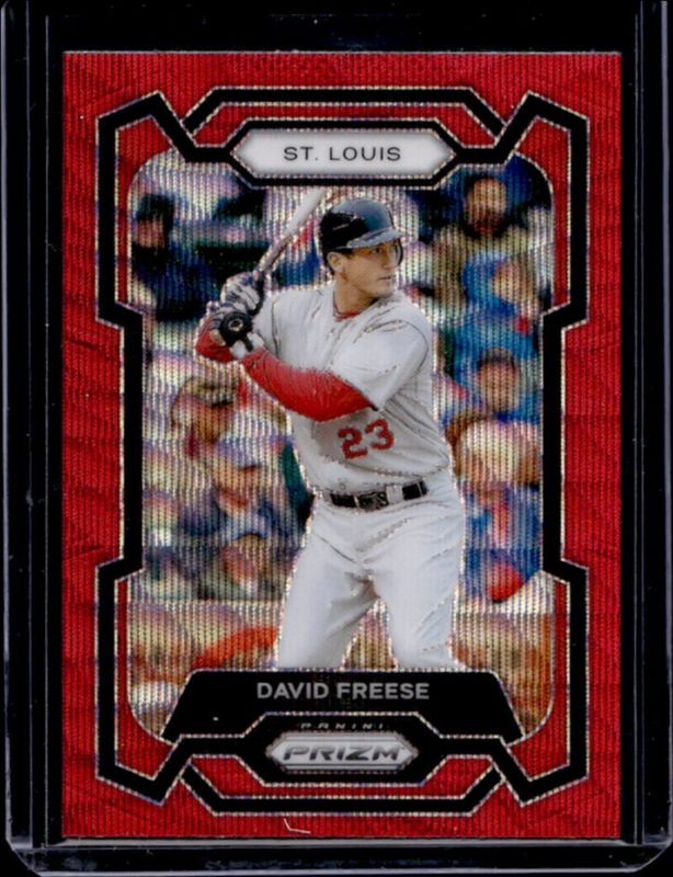 David Freese 2024 Prizm #140 Ruby Wave RAW